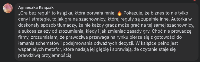 Opinia czytelniczki — Agnieszka Książąk: Gra bez reguł to książka, która porwała mnie