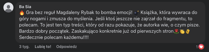 Opinia czytelniczki — Ba Sia: bomba emocji, serdecznie polecam każdemu